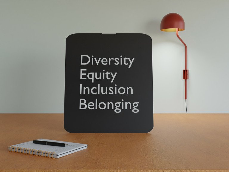 3D Diversity Equity Inclusion and belonging DEIB written on table