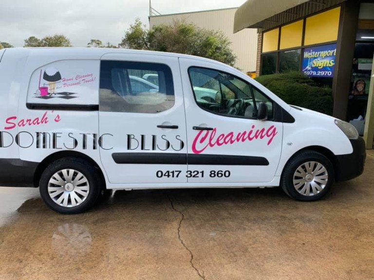 sarah's domestic bliss cleaning van