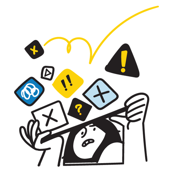 illustration of confused person